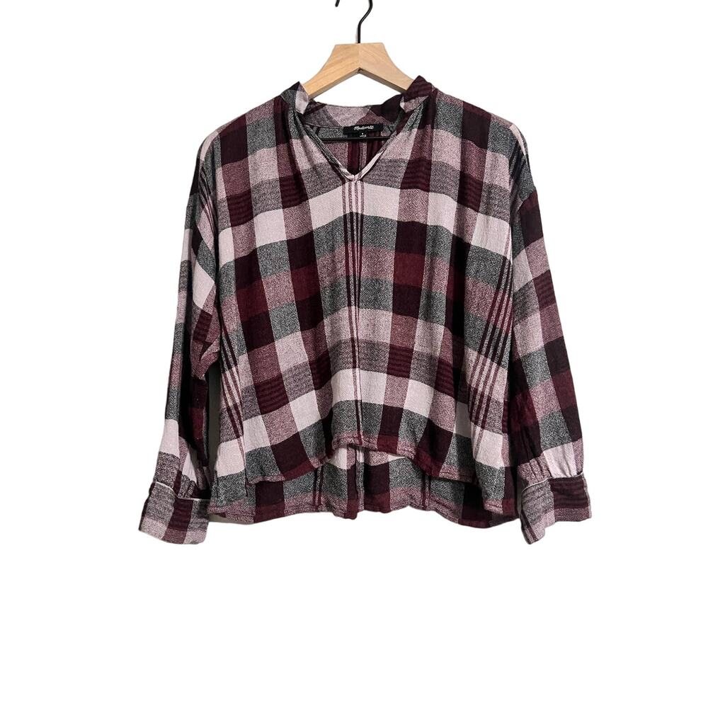 Madewell Plaid Boxy Blouse Small